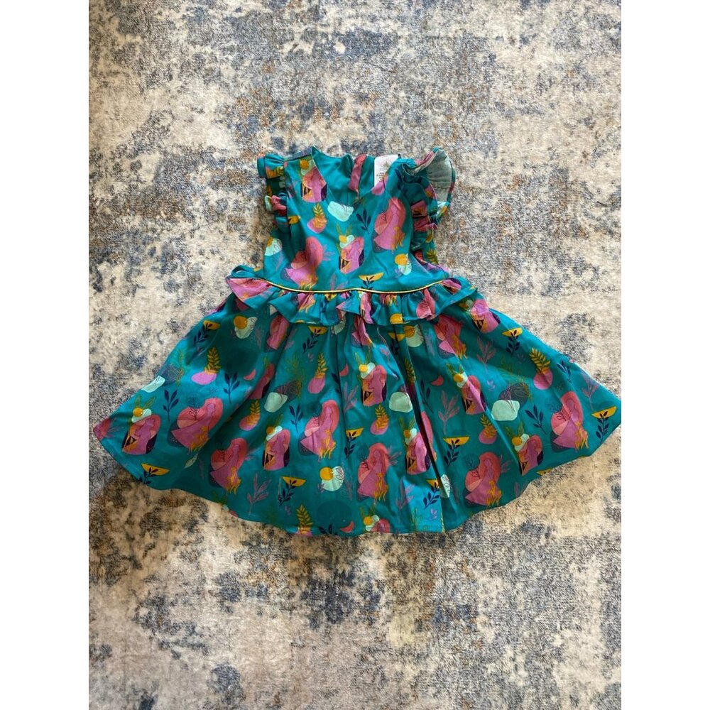 Disney Teal Dress with Pink and Yellow Floral Print
